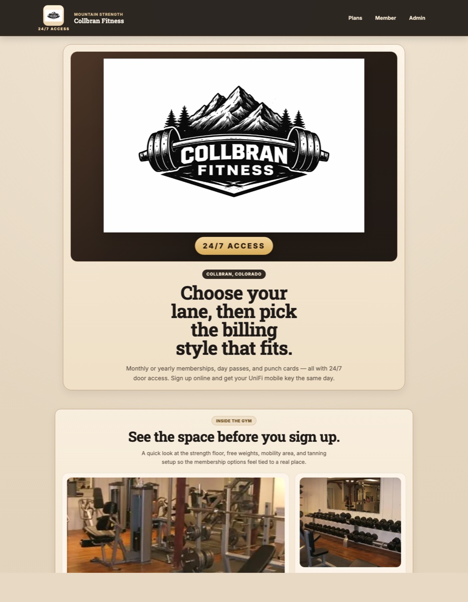 Collbran Fitness website